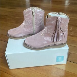 Elephantito Pink shimmery Western Boots with Tassels